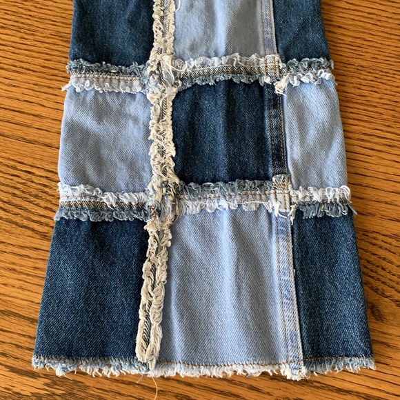 Ragged Patchwork Raw Edge Denim Jeans - Picture 3 of 10